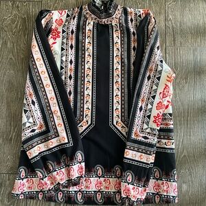 Printed high neck blouse